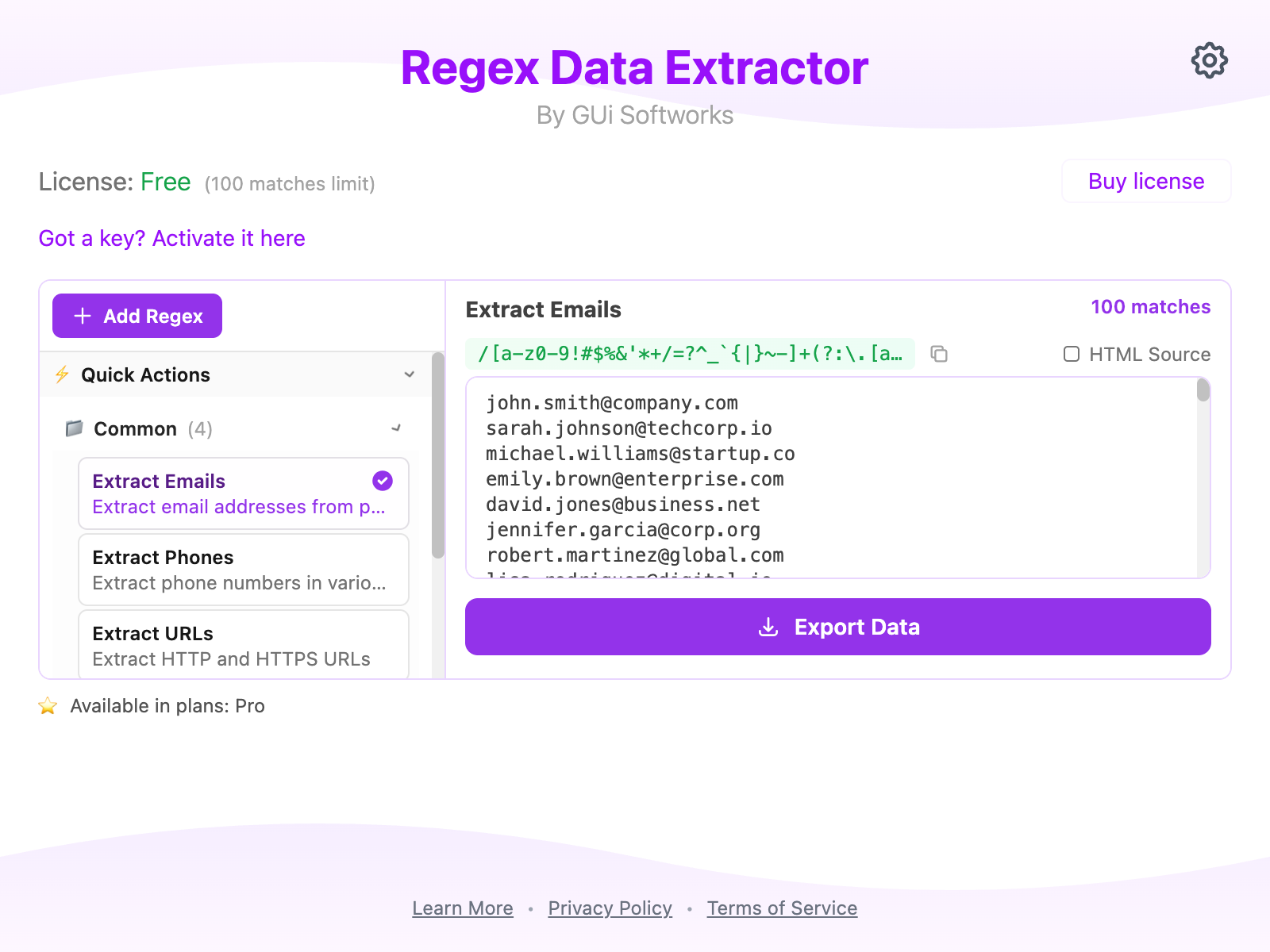 Extension popup screenshot